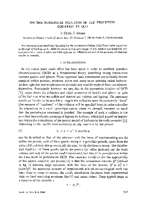 (PDF) On the numerical solution of the evolution equation in QCD
