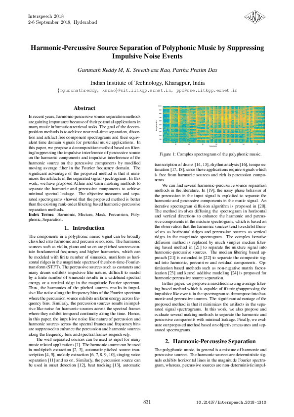 (PDF) Harmonic-Percussive Source Separation of Polyphonic Music by ...