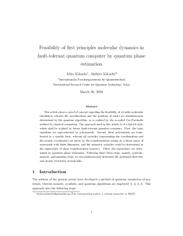 (PDF) Feasibility of first principles molecular dynamics in fault ...