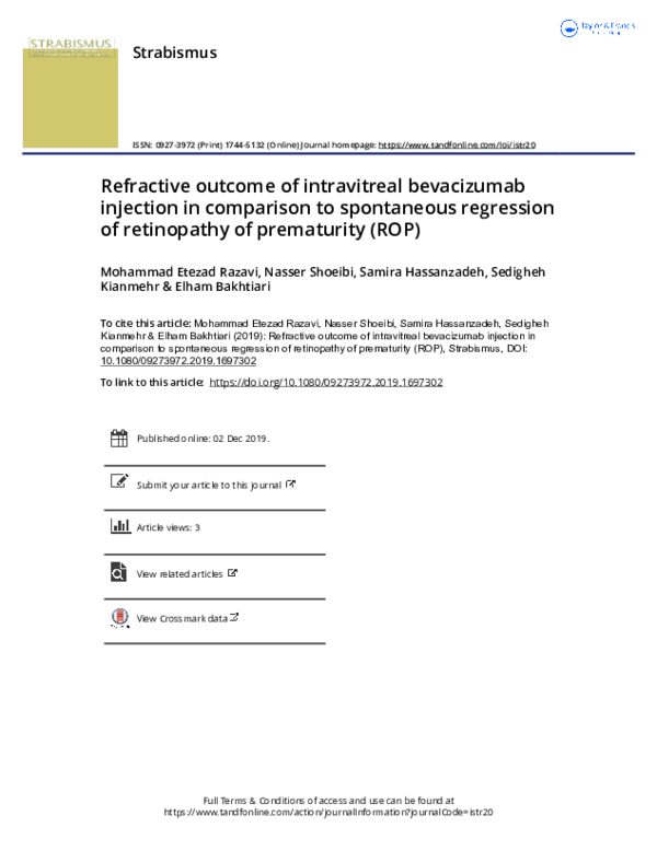 (PDF) Refractive outcome of intravitreal bevacizumab injection in ...