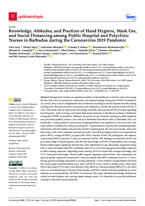 (PDF) Knowledge, Attitudes, and Practices of Hand Hygiene, Mask Use ...