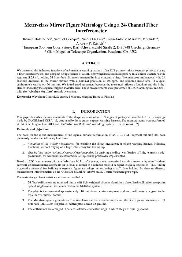 (PDF) Meter-class mirror figure metrology using a 24-channel fiber ...