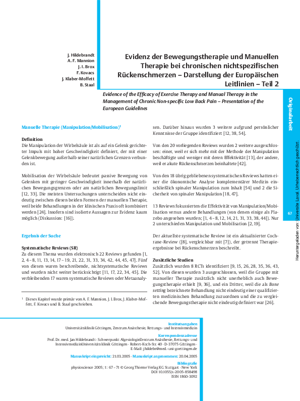 (PDF) Evidence of the Efficacy of Exercise Therapy and Manual Therapy ...