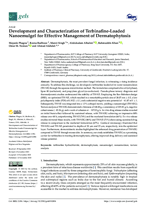 (PDF) Development and Characterization of Terbinafine-Loaded ...