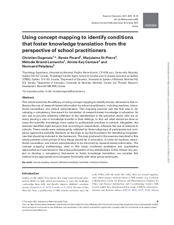(PDF) Using concept mapping to identify conditions that foster ...