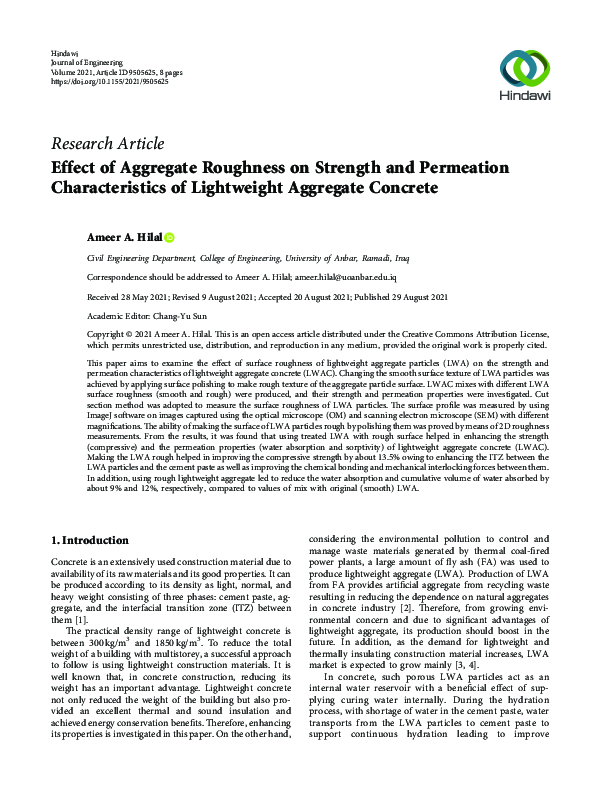 (PDF) Effect of Aggregate Roughness on Strength and Permeation ...