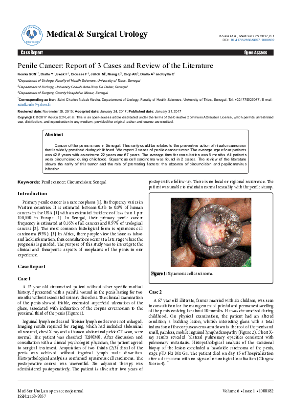 (PDF) Penile Cancer: Report of 3 Cases and Review of the Literature