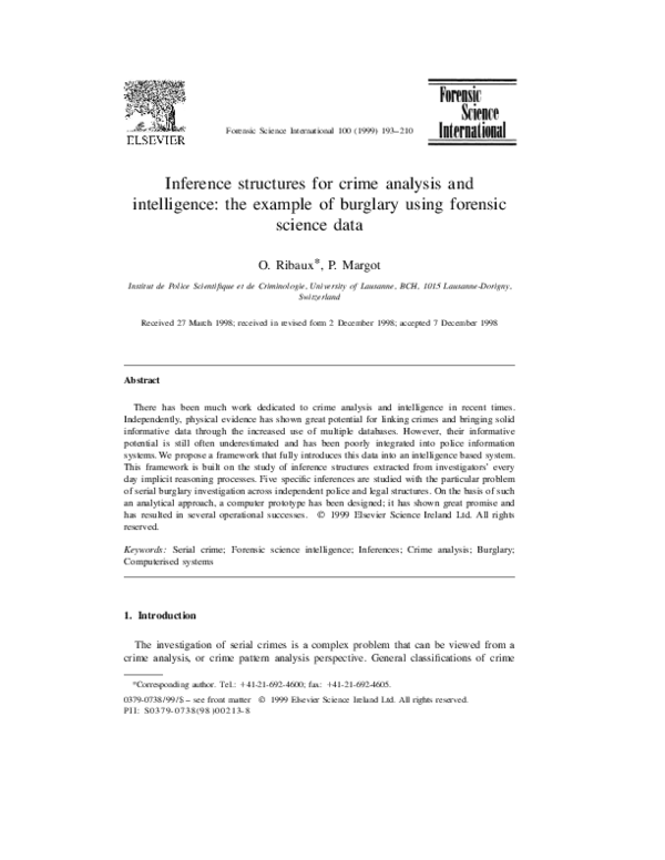 (PDF) Inference structures for crime analysis and intelligence: the ...