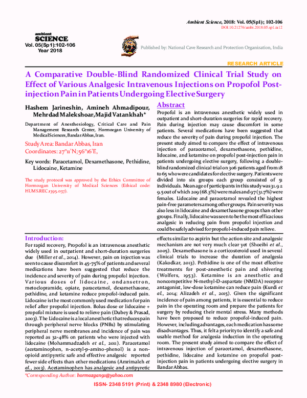 (PDF) A Comparative Double-Blind Randomized Clinical Trial Study on ...