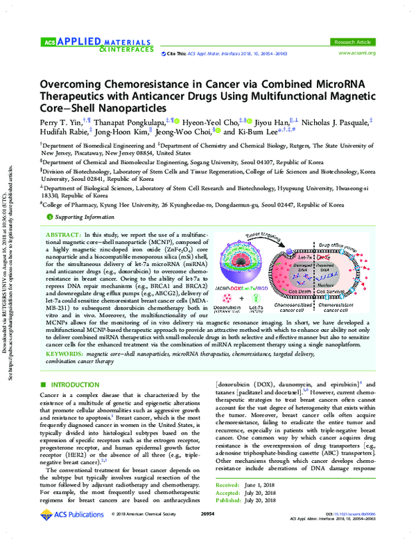 (PDF) Overcoming Chemoresistance in Cancer via Combined MicroRNA ...