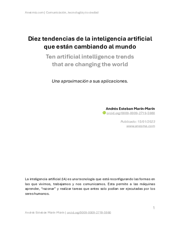 (PDF) Diez tendencias de la inteligencia artificial que están cambiando ...