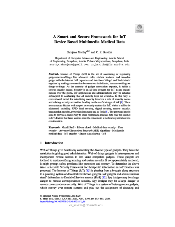 (PDF) Smart and Secure Framework Medical data