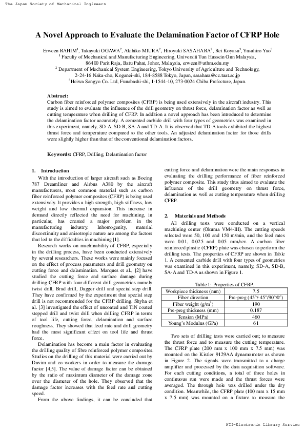 (PDF) 3417 A Novel Approach to Evaluate the Delamination Factor of CFRP ...