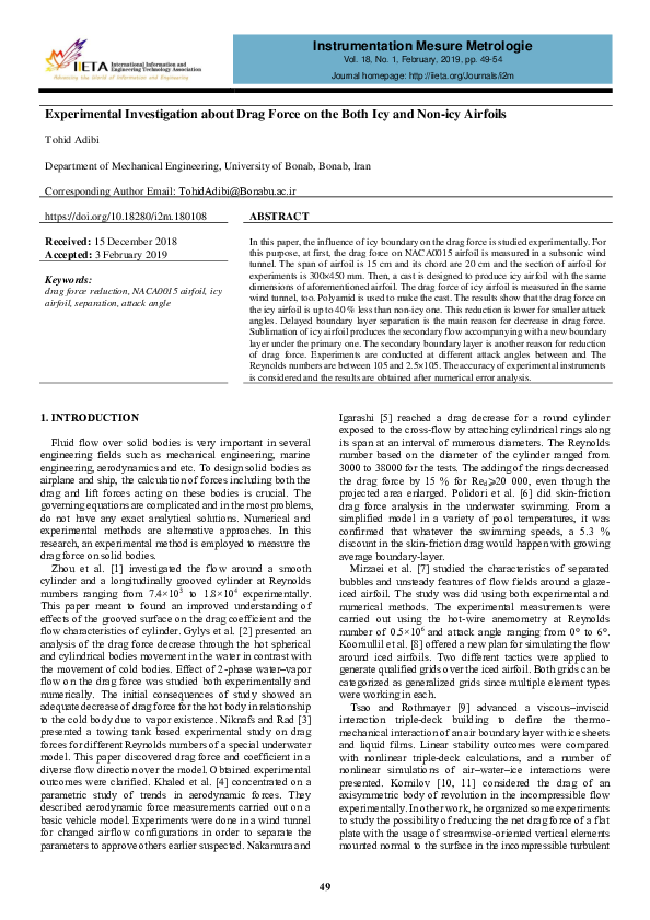 (PDF) Experimental Investigation about Drag Force on the Both Icy and ...