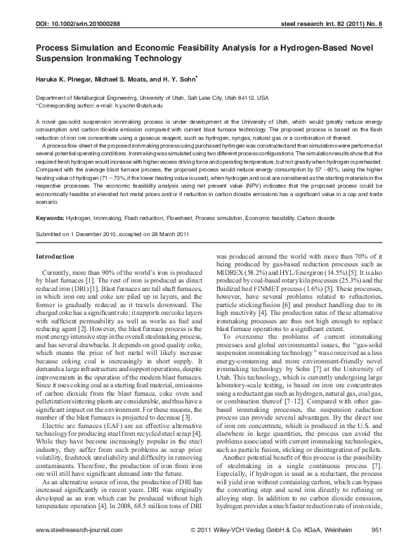 (PDF) Process Simulation and Economic Feasibility Analysis for a ...