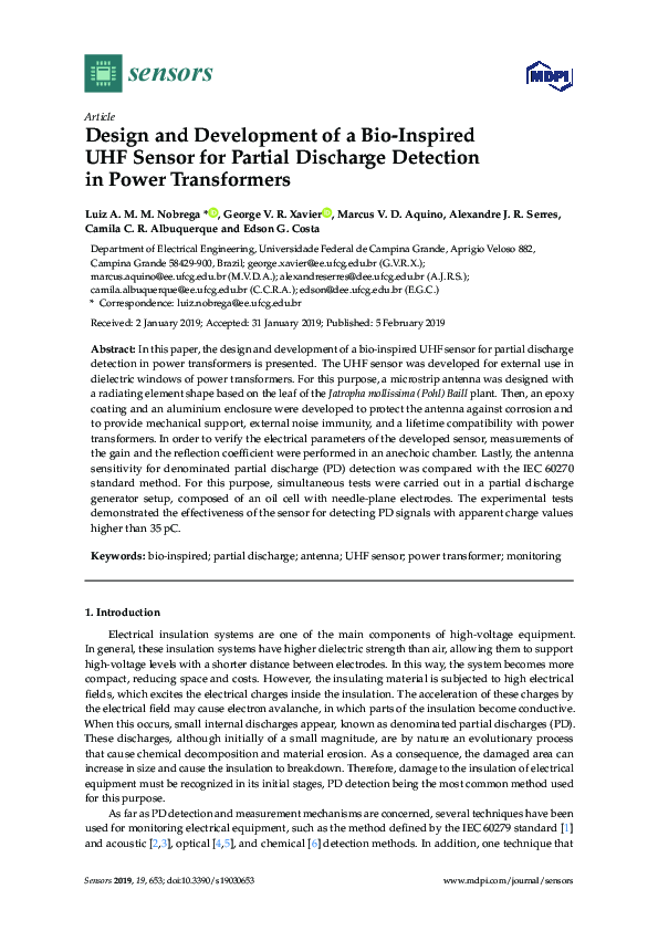 (PDF) Design and Development of a Bio-Inspired UHF Sensor for Partial ...