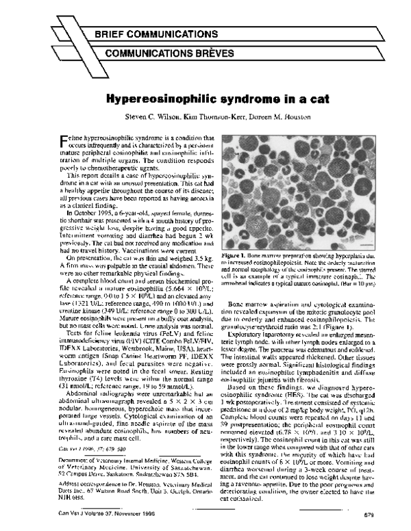 Picture of (PDF) Hypereosinophilic syndrome in a cat