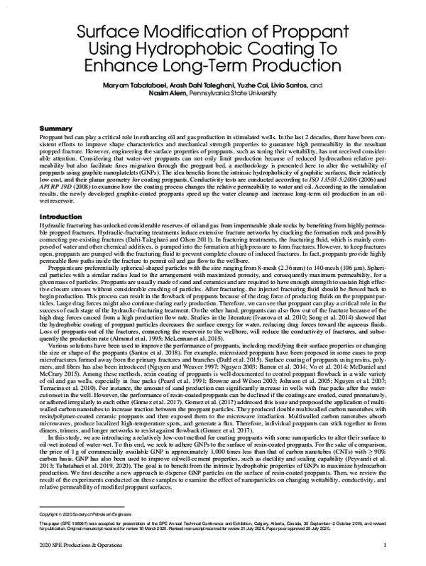 (PDF) Surface Modification of Proppant Using Hydrophobic Coating To ...