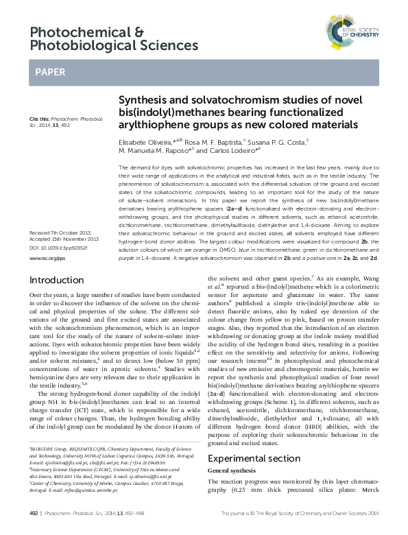 (PDF) Synthesis and solvatochromism studies of novel bis(indolyl ...