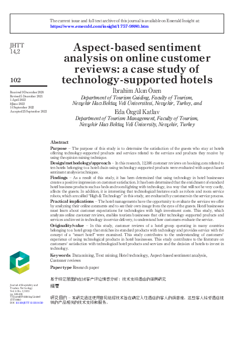 (PDF) Aspect-based sentiment analysis on online customer reviews: a ...