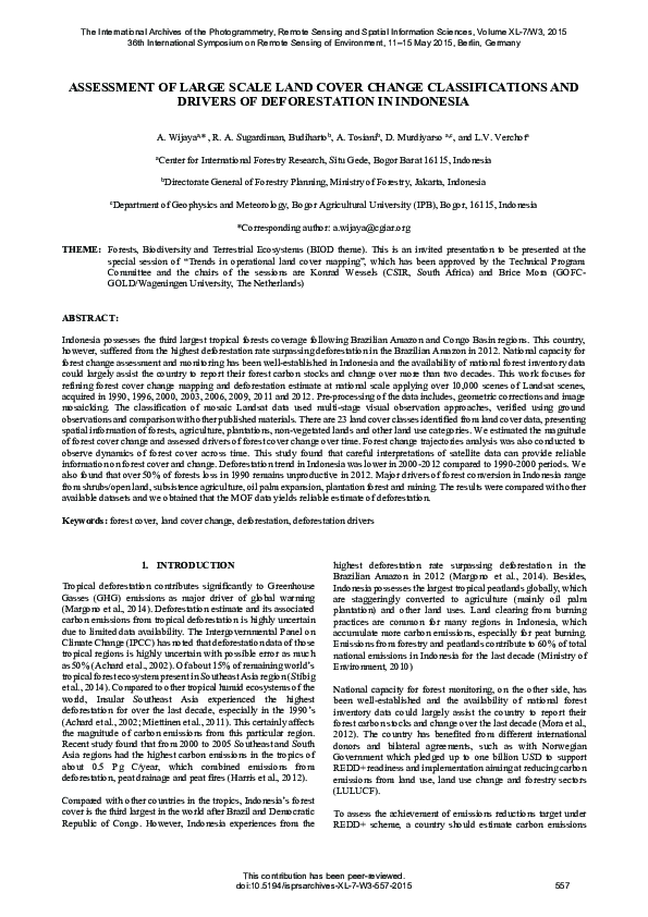 (PDF) Assessment of Large Scale Land Cover Change Classifications and ...