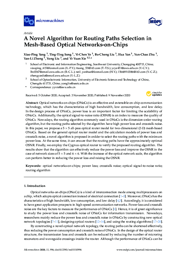 (PDF) A Novel Algorithm for Routing Paths Selection in Mesh-Based ...