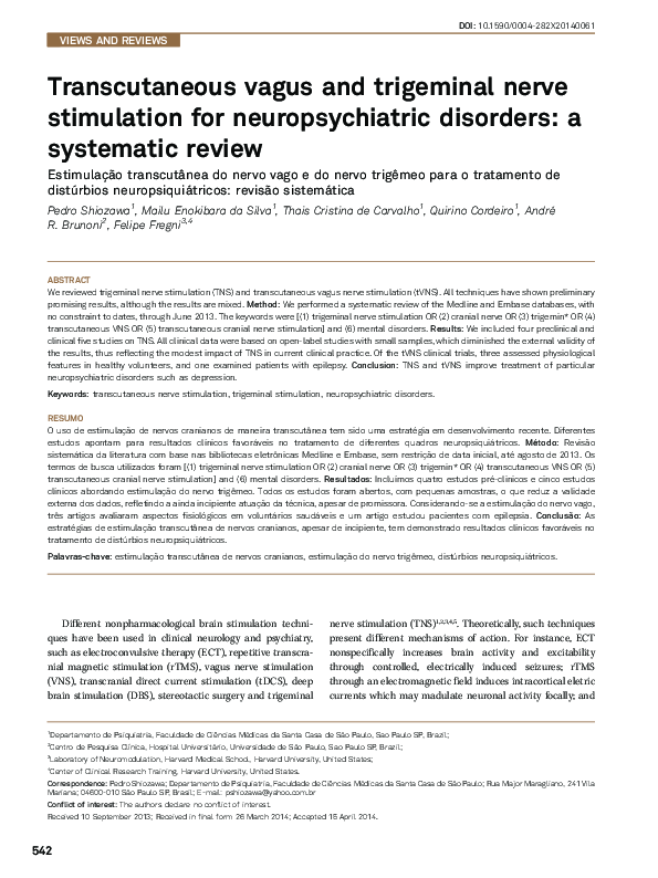 (PDF) Transcutaneous vagus and trigeminal nerve stimulation for ...