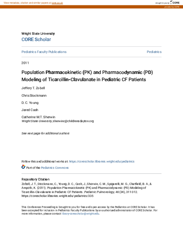 (PDF) Population Pharmacokinetic (PK) and Pharmacodynamic (PD) Modeling ...