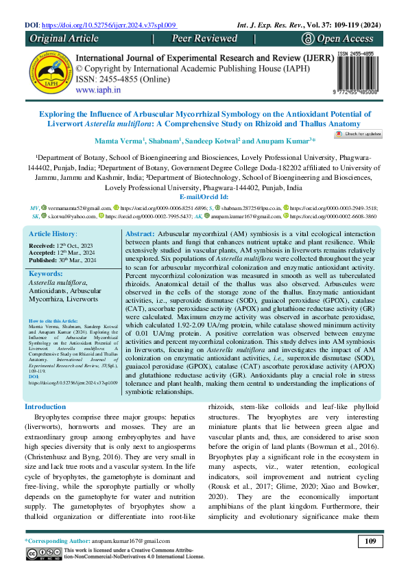 (PDF) Exploring the Influence of Arbuscular Mycorrhizal Symbology on ...