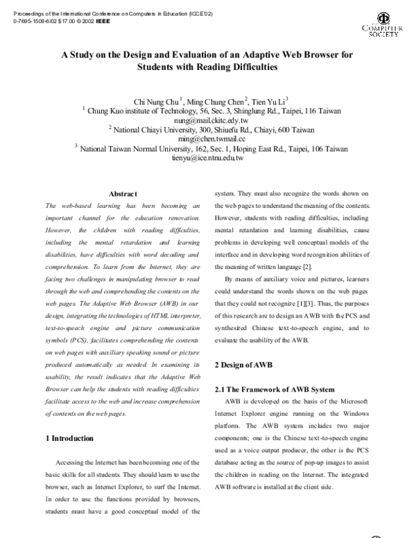 (PDF) A study on the design and evaluation of an adaptive web browser ...