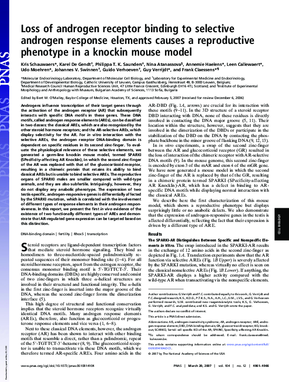(PDF) Loss of androgen receptor binding to selective androgen response ...