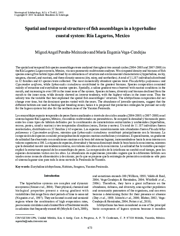 (PDF) Spatial and temporal structure of the fish assemblage in Akanda ...