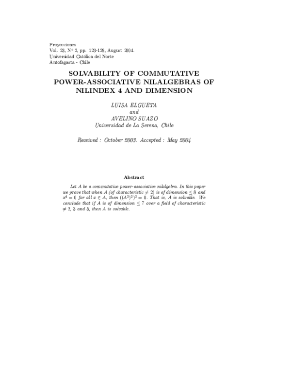 (PDF) Solvability of Commutative Power-Associative Nilalgebras of ...