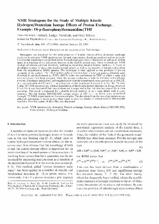 (PDF) NMR Stratagems for the Study of Multiple Kinetic Hydrogen ...