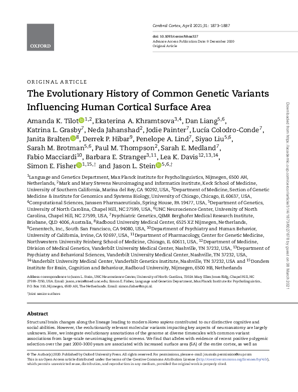 (PDF) The Evolutionary History of Common Genetic Variants Influencing ...