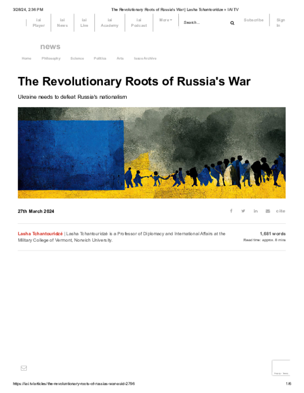 (PDF) The Revolutionary Roots of Russia's War
