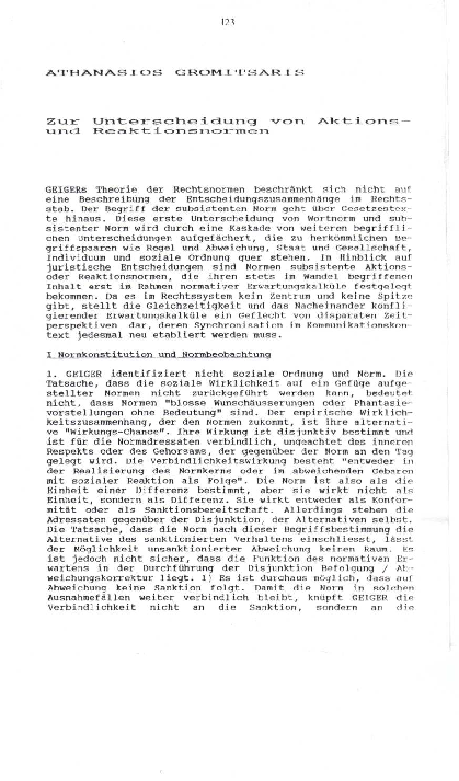 (PDF) Aktions Reaktions Normen | ath gromitsaris - Academia.edu