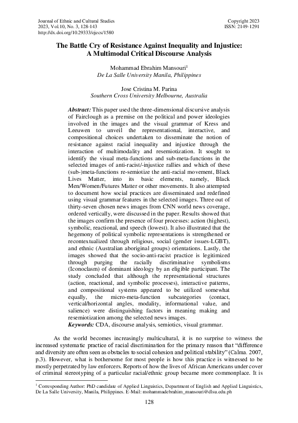 (PDF) The Battle Cry of Resistance Against Inequality and Injustice: A ...