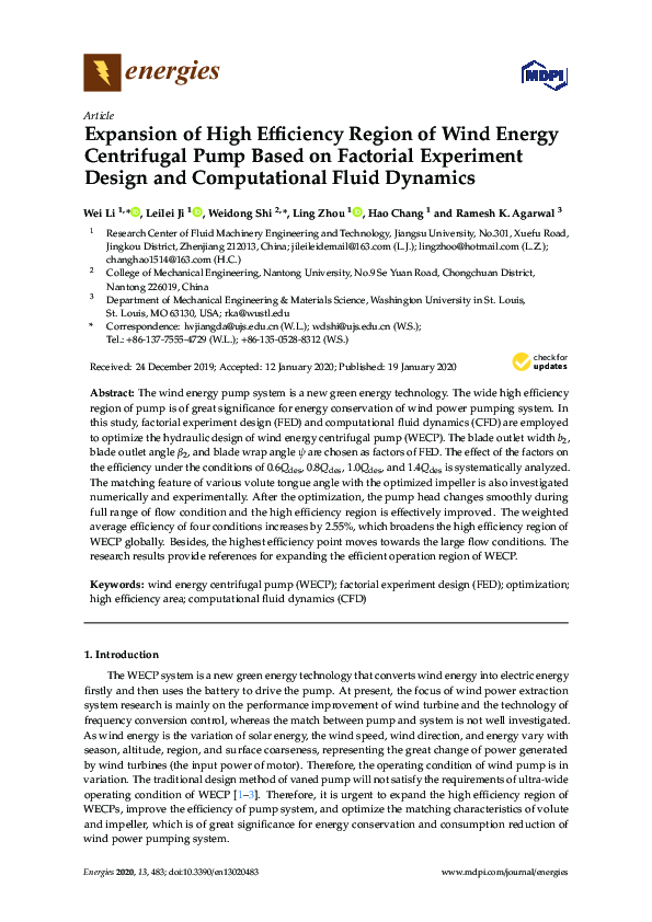 (PDF) Expansion of High Efficiency Region of Wind Energy Centrifugal ...