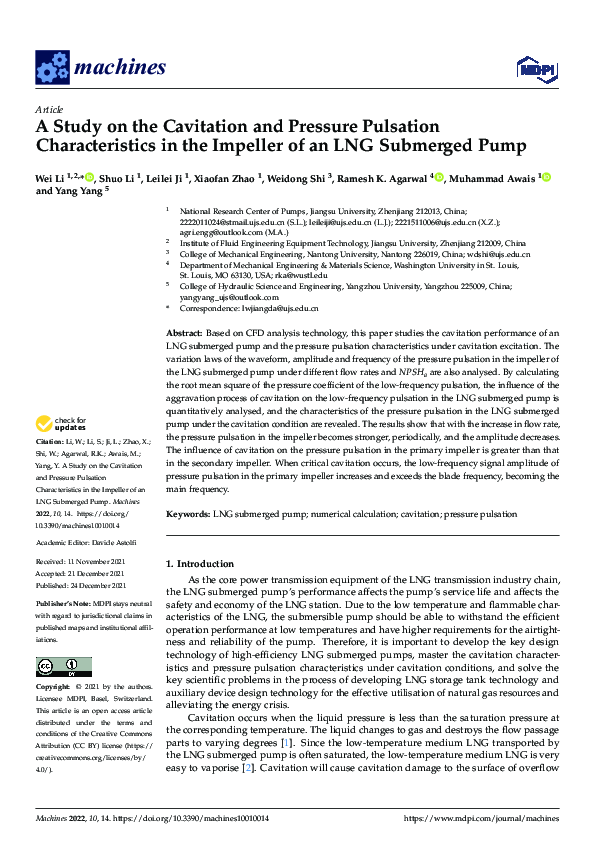(PDF) A Study on the Cavitation and Pressure Pulsation Characteristics ...