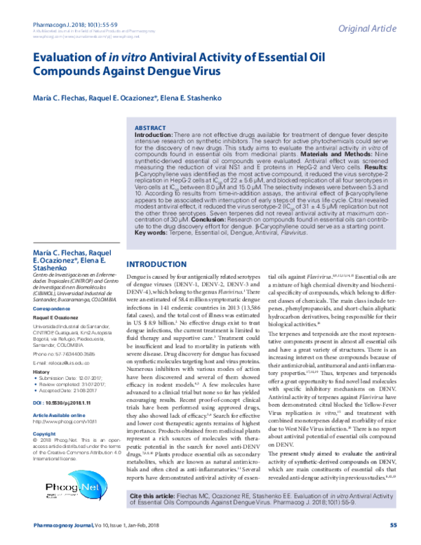 (PDF) Evaluation of in vitro Antiviral Activity of Essential Oil ...