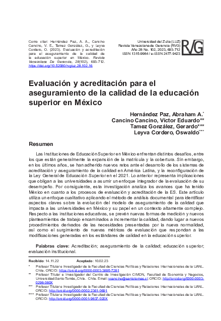(PDF) Evaluación y acreditación para el aseguramiento de la calidad de ...