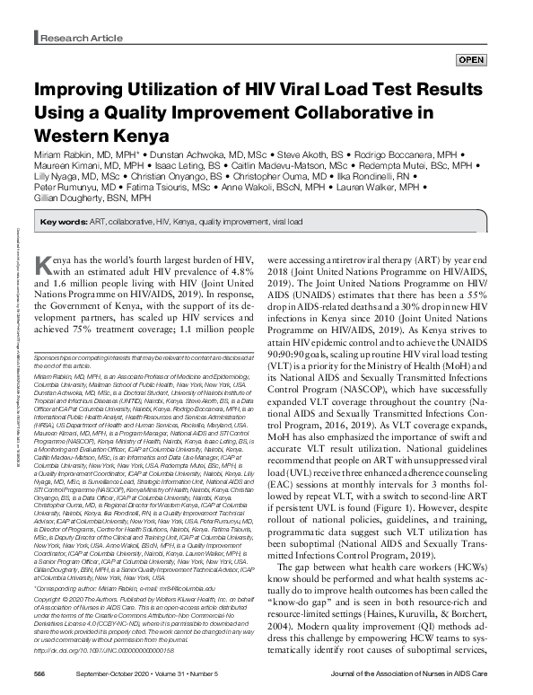 (PDF) Improving Utilization of HIV Viral Load Test Results Using a ...