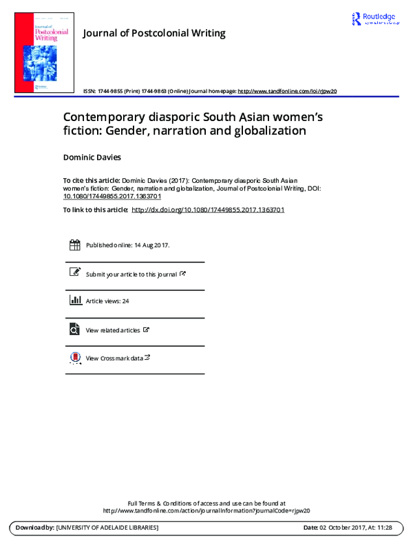 (PDF) Contemporary Diasporic South Asian Women's Fiction: Gender ...