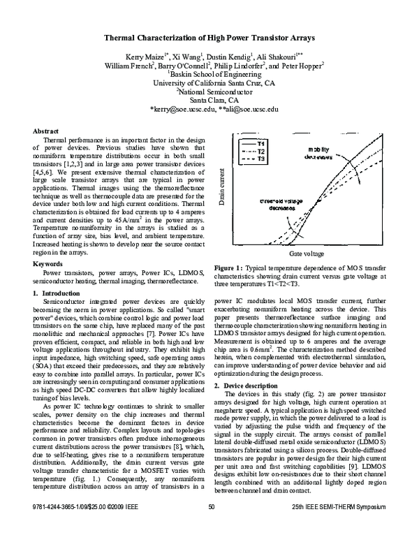 (PDF) Thermal characterization of high power transistor arrays