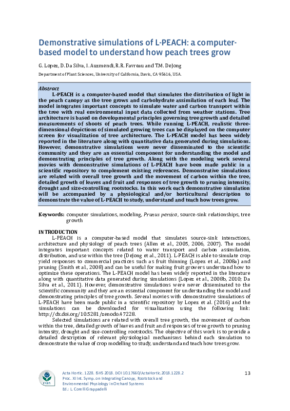 (PDF) Demonstrative simulations of L-PEACH: a computer-based model to ...