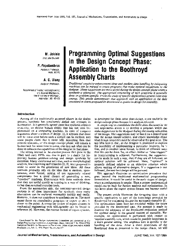 (PDF) Programming Optimal Suggestions in the Design Concept Phase ...