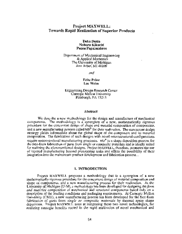 (PDF) Project MAXWELL: Towards Rapid Realization of Superior Products