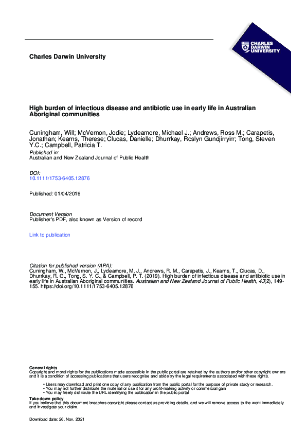 (PDF) High burden of infectious disease and antibiotic use in early ...