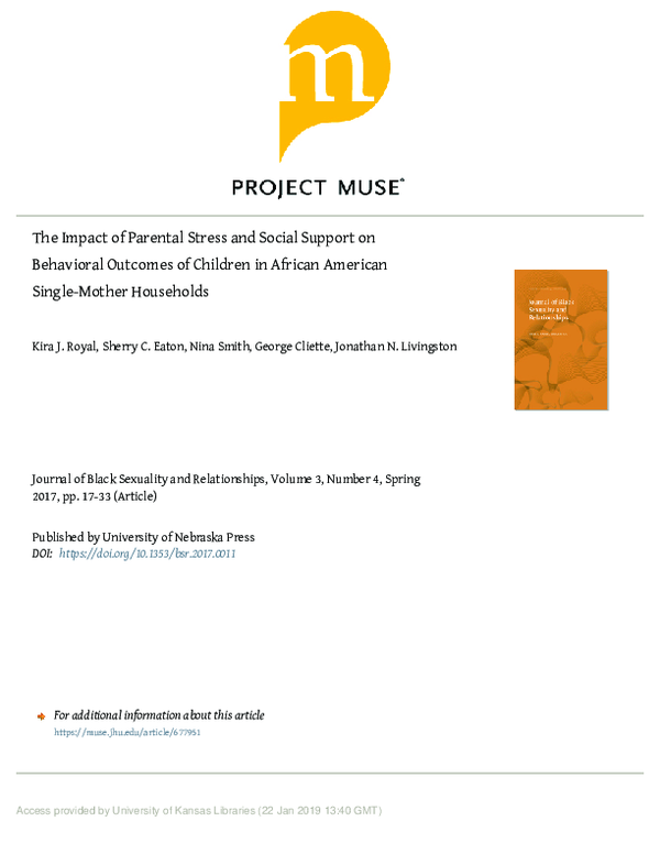 (PDF) The Impact of Parental Stress and Social Support on Behavioral ...